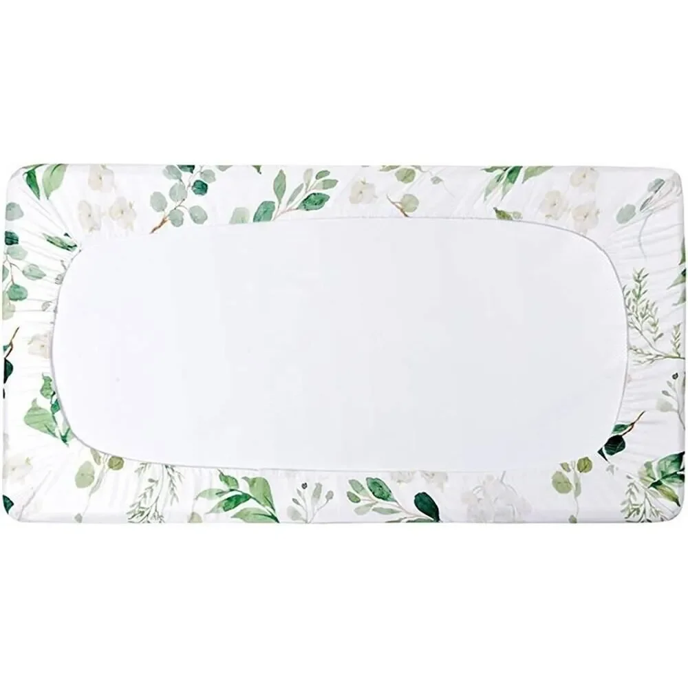 Baby Girl Nursery Diaper Changing Pad Cover Watercolor Floral Greenery Boho